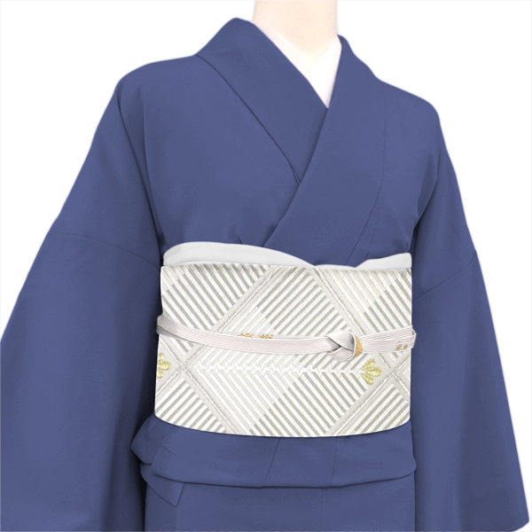 河合美術織物 唐織袋帯 若松菱 白×シルバー フォーマル 西陣織 正絹［129,800円］ 枚目