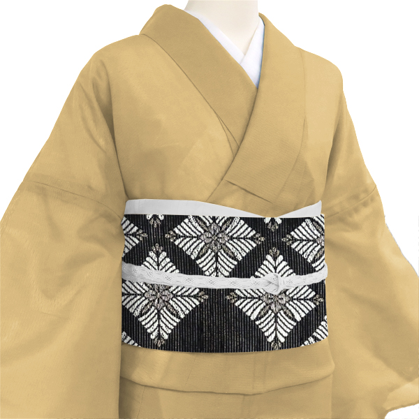 沢本織物 夏袋帯 西陣織 黒色 正絹 フォーマル 七宝 松菱 夏物［41,800円］ 枚目