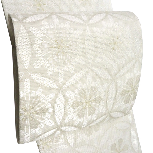 沢本織物 夏帯 袋帯 白 絽袋帯 輪繋ぎ 正絹 夏帯［36,300円］ 枚目