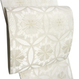 沢本織物 夏帯 袋帯 白 絽袋帯 輪繋ぎ 正絹 夏帯［36,300円］