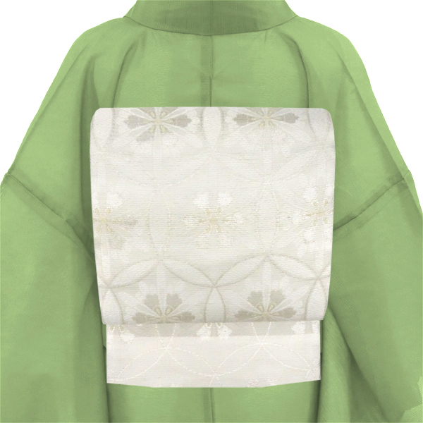 沢本織物 夏帯 袋帯 白 絽袋帯 輪繋ぎ 正絹 夏帯［36,300円］ 枚目