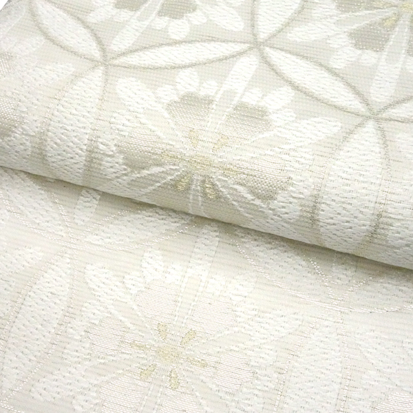 沢本織物 夏帯 袋帯 白 絽袋帯 輪繋ぎ 正絹 夏帯［36,300円］ 枚目