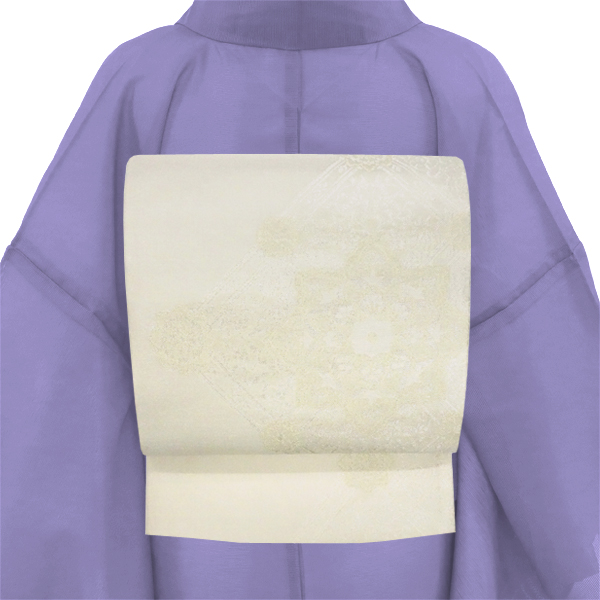 沢本織物 紗袋帯 正絹 フォーマル 西陣織 夏帯 襷 華文 白 オフホワイト［41,800円］ 枚目