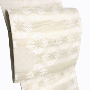 沢本織物 夏袋帯 西陣織 白色 絽袋帯 正絹 七宝 夏帯［36,300円］