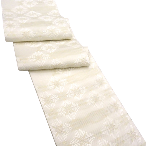 沢本織物 夏袋帯 西陣織 白色 絽袋帯 正絹 七宝 夏帯［36,300円］ 枚目