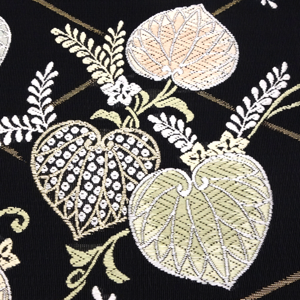 都（みやこ） 夏袋帯 西陣織 絹 唐織 葵竹垣紋様 黒［137,500円］ 枚目