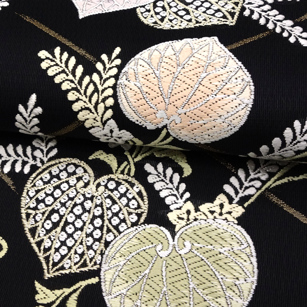 都（みやこ） 夏袋帯 西陣織 絹 唐織 葵竹垣紋様 黒［137,500円］ 枚目