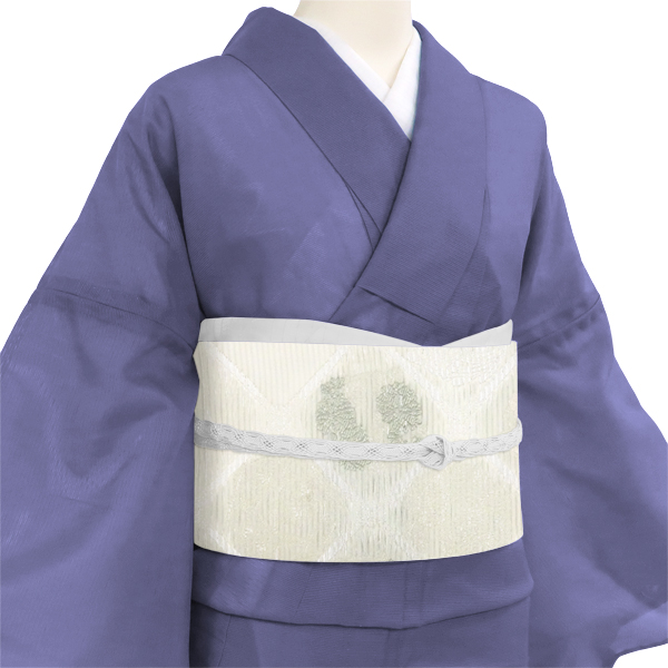 佐々木染織 夏帯 袋帯 フォーマル 白 礼装用 絽袋帯 西陣織 菱 華文 単衣 夏物 正絹［36,300円］ 枚目