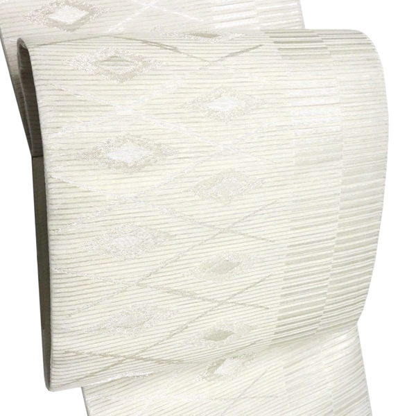 西陣 佐々木染織 夏 絽袋帯 礼装用 菱 白色［36,300円］ 枚目