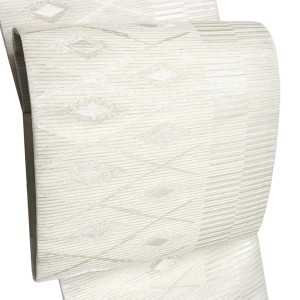 西陣 佐々木染織 夏 絽袋帯 礼装用 菱 白色［36,300円］