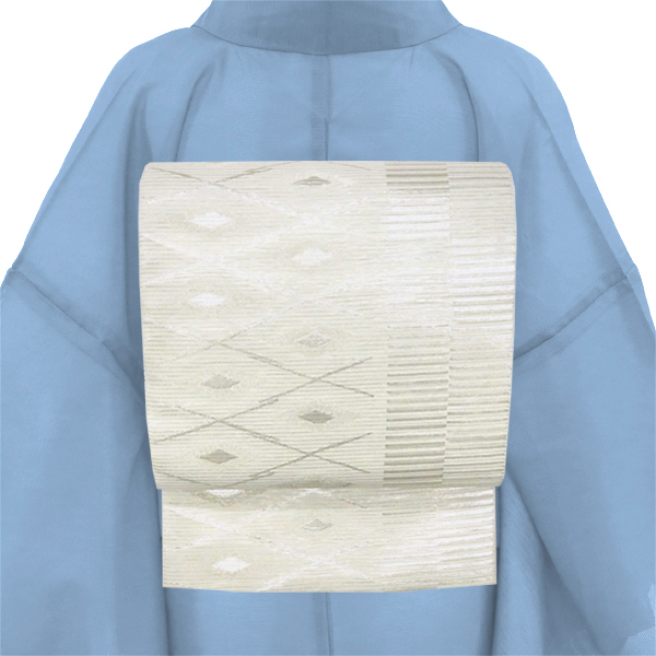 西陣 佐々木染織 夏 絽袋帯 礼装用 菱 白色［36,300円］ 枚目
