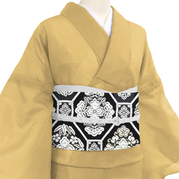 都（みやこ） 夏袋帯 西陣織 絹 唐織 蜀江 花菱 松竹梅 黒［137,500円］ 枚目