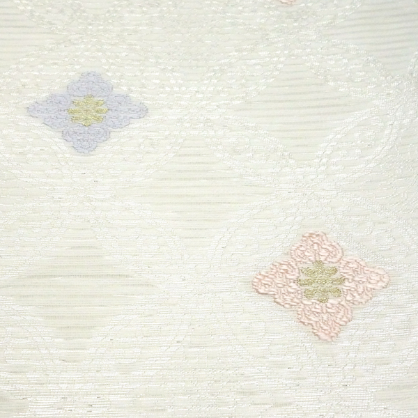 佐々木染織 夏帯 袋帯 白色 フォーマル 絽袋帯 西陣織 七宝 正絹［36,300円］ 枚目