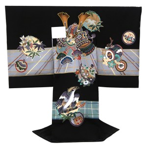 京友禅 男児産着 兜 黒色［38,000円］