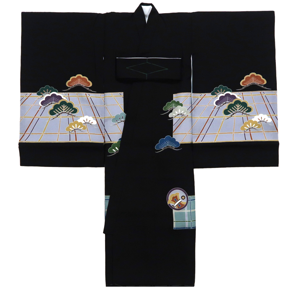 京友禅 男児産着 兜 黒色［38,000円］ 枚目