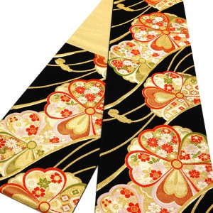 大光 振袖用袋帯 西陣織 絹 桜 組紐 黒［38,500円］