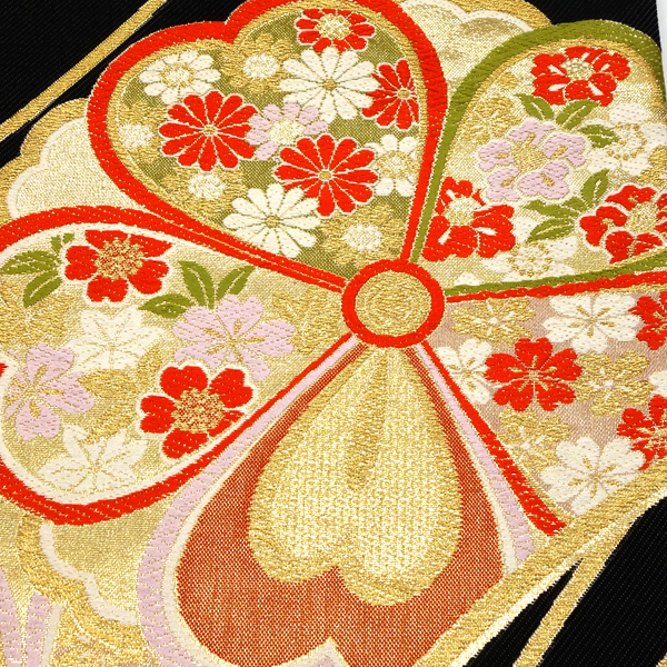 大光 振袖用袋帯 西陣織 絹 桜 組紐 黒［38,500円］ 枚目