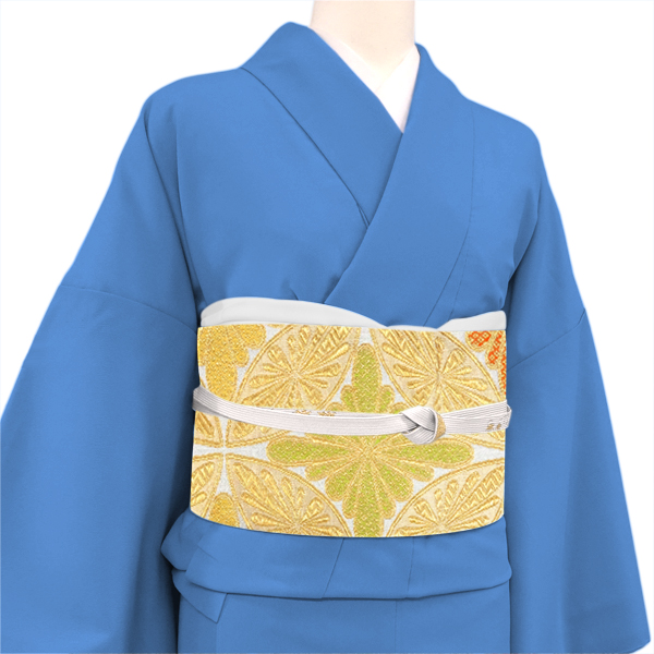 帯清 振袖袋帯 シルバー 疋田花七宝 絹 西陣織 成人式［220,000円］ 枚目