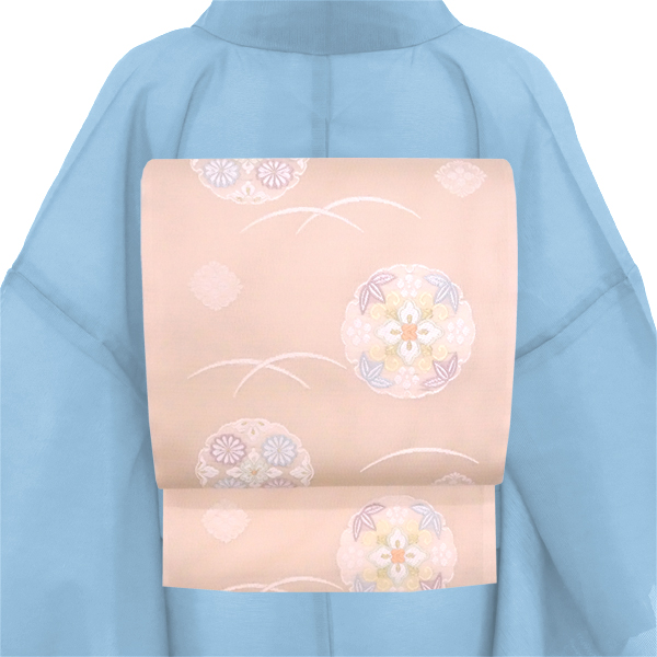都 夏袋帯 夏帯 紗袋帯 ピンク 礼装用 紗 西陣織 雪輪 夏物 正絹［181,500円］ 枚目