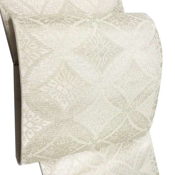 佐々木染織 夏袋帯 西陣織 白 藤の丸 夏物 絽袋帯 正絹［36,300円］ 枚目