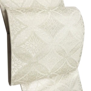 佐々木染織 夏袋帯 西陣織 白 藤の丸 夏物 絽袋帯 正絹［36,300円］