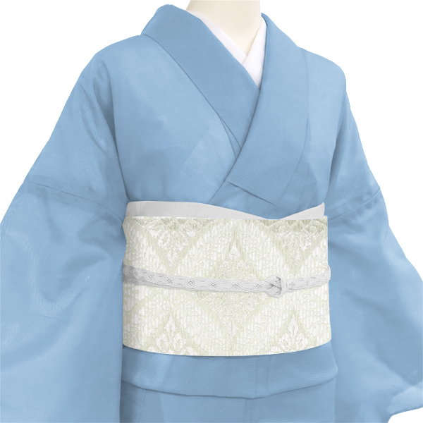 佐々木染織 夏袋帯 西陣織 白 藤の丸 夏物 絽袋帯 正絹［36,300円］ 枚目