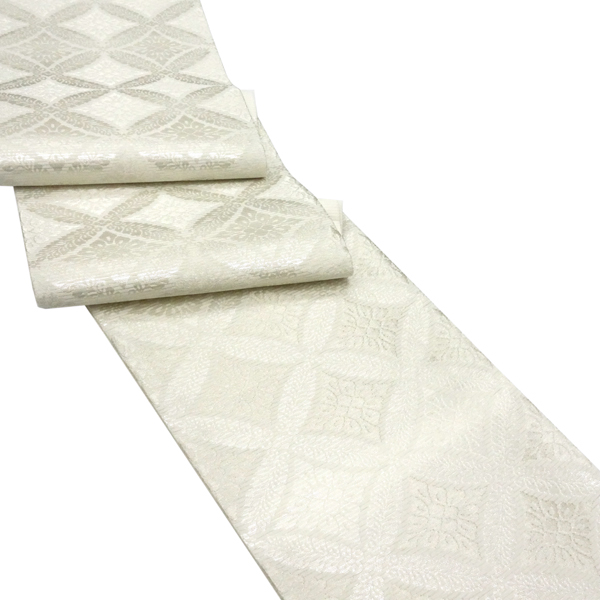 佐々木染織 夏袋帯 西陣織 白 藤の丸 夏物 絽袋帯 正絹［36,300円］ 枚目