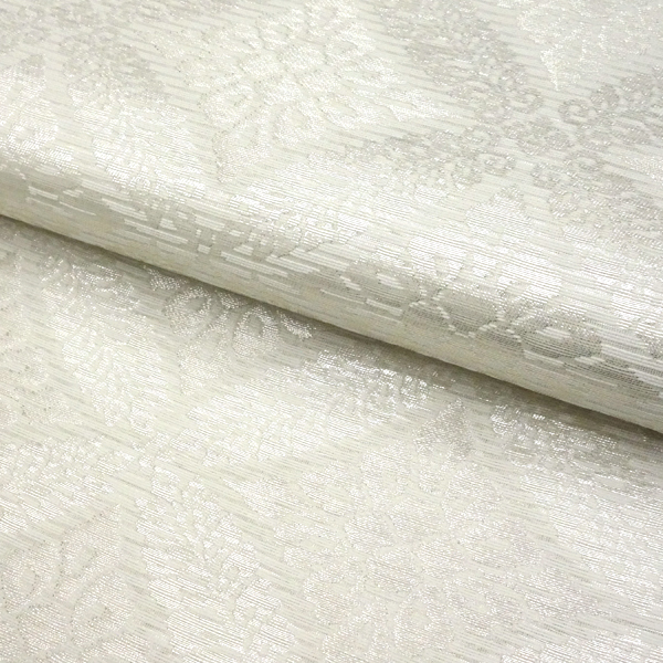 佐々木染織 夏袋帯 西陣織 白 藤の丸 夏物 絽袋帯 正絹［36,300円］ 枚目