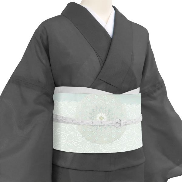 ふくい 夏袋帯 夏帯 水色 フォーマル 紗 西陣織 華文 夏物 正絹［99,000円］ 枚目