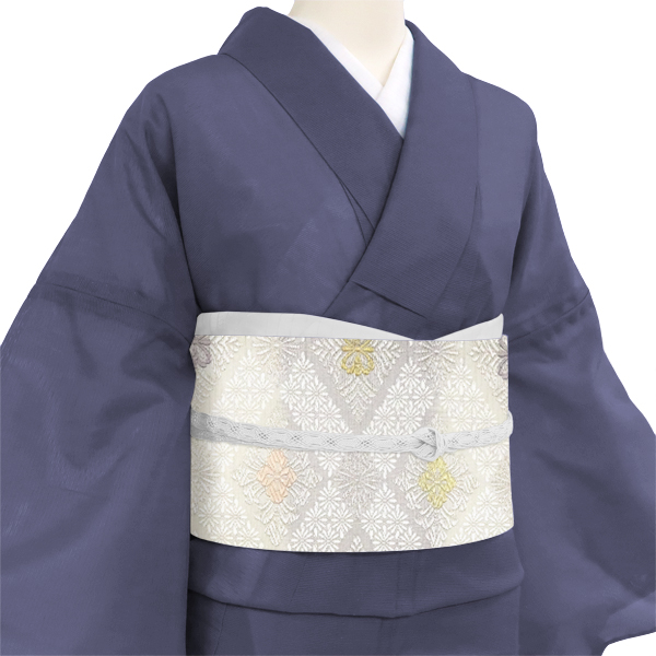 志都香 夏袋帯 絽袋帯 ライトグレー 絽 西陣織 菱 夏物 正絹［121,000円］ 枚目