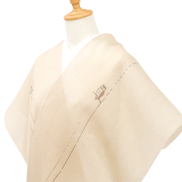 オンラインカタログ]【伝統工芸品 明石ちぢみ】夏着物 ふくろう