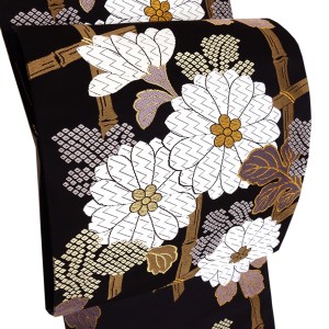西陣 白寿苑 礼装用袋帯 菊 黒色［39,500円］