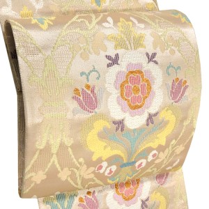 帯屋捨松 礼装用袋帯 西陣 正絹フレンチ立花紋 金色［138,000円］