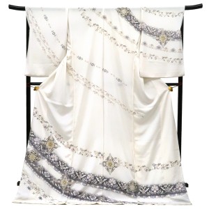 友禅 訪問着 白色 華文 唐草 着物［357,500円］