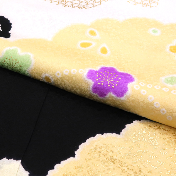 京友禅 刺繍 男児産着 鷹 黒色［48,000円］ 枚目