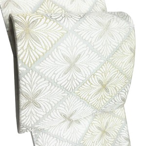 大光 西陣織 袋帯 正絹 白色水色 花菱 礼装用 正絹 フォーマル［46,300円］