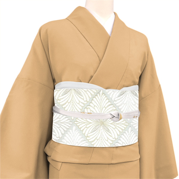 大光 西陣織 袋帯 正絹 白色水色 花菱 礼装用 正絹 フォーマル［46,300円］ 枚目