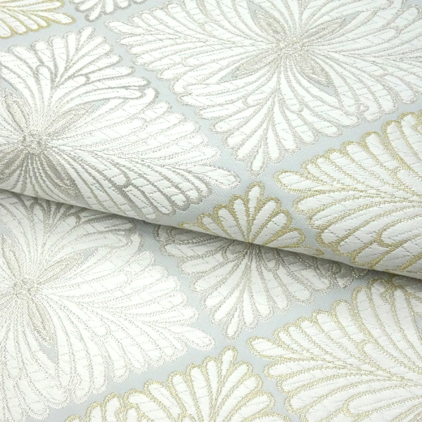 大光 西陣織 袋帯 正絹 白色水色 花菱 礼装用 正絹 フォーマル［46,300円］ 枚目