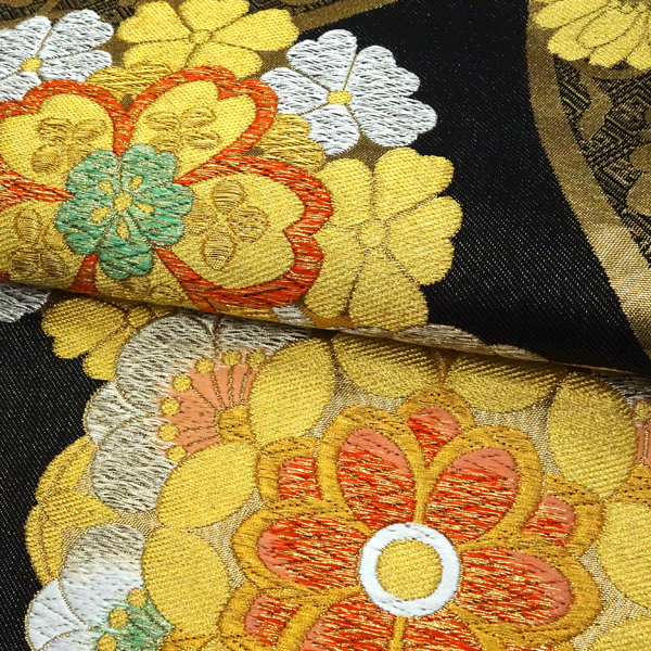 高島織物 振袖袋帯 黒 華文 桜 成人式 西陣織 フォーマル［198,000円］ 枚目