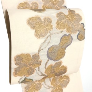 三幸織物 袋帯 西陣織 絹 瓢箪 生成り［55,000円］