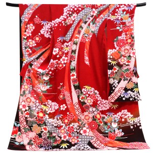 十日町 滝泰 おぼろ染振袖 桜 熨斗 赤色［198,000円］
