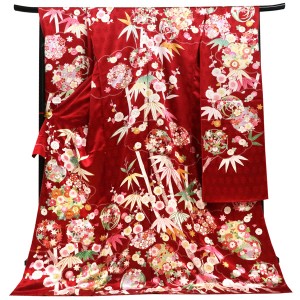 吉澤の友禅 振袖 花の丸 赤色［198,000円］