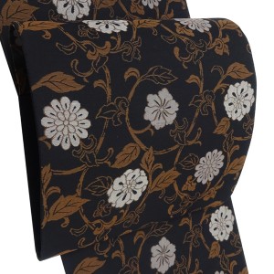 木原織物 洒落袋帯 西陣織 絹 唐草 黒［34,100円］
