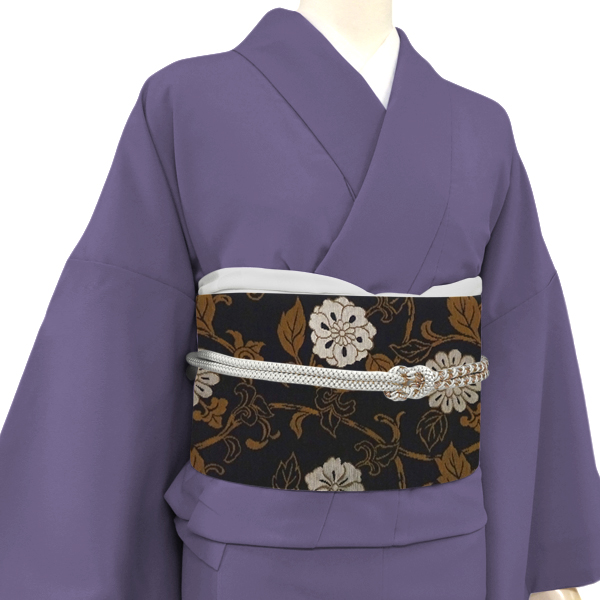 木原織物 洒落袋帯 西陣織 絹 唐草 黒［34,100円］ 枚目