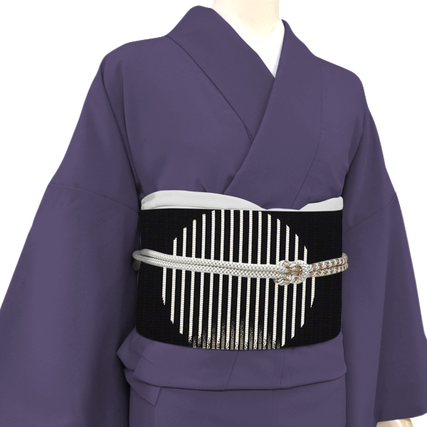 協和織工場 博多帯 名古屋帯 黒色 スリーシーズン対応 正絹 丸文 本場筑前博多織［66,000円］ 枚目