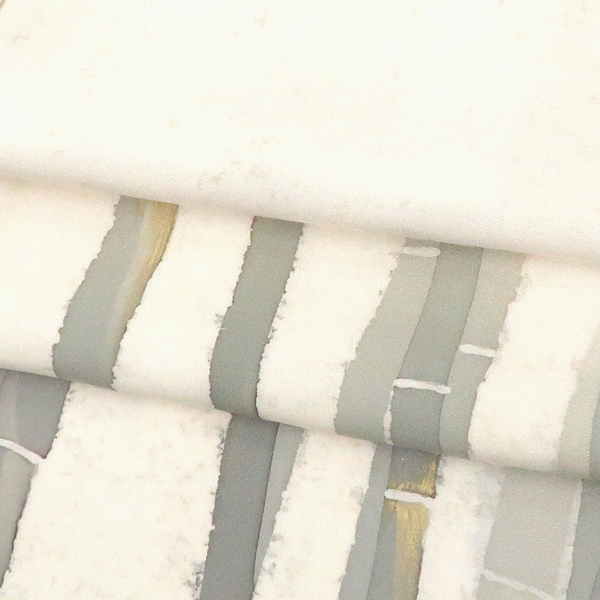 雅染匠 訪問着 正絹 ろうけつ染 竹 白［220,000円］ 枚目