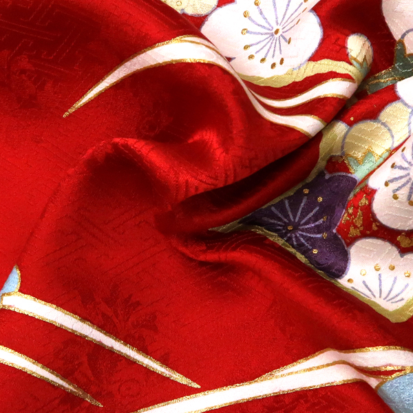 十日町 青柳 振袖 菊 赤色×黒色［198,000円］ 枚目