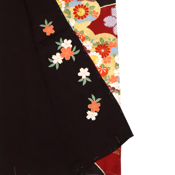 十日町 青柳 振袖 菊 桜 四季花 黒色［198,000円］ 枚目
