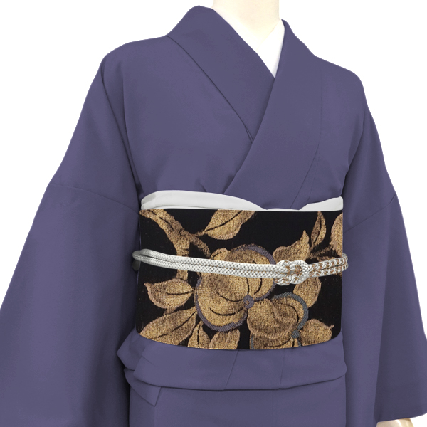三幸織物 袋帯 西陣織 絹 橘 黒［55,000円］ 枚目