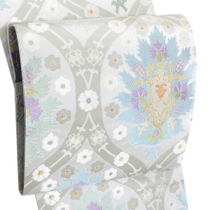 帯屋捨松 洒落フォーマル袋帯 ミノア文様 グレー［148,000円］